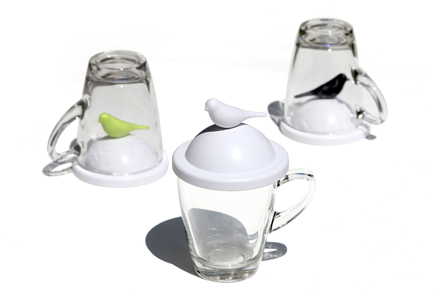 Чашка с крышкой Sparrow, белая Qualy QL10300WHWH - Вид №5