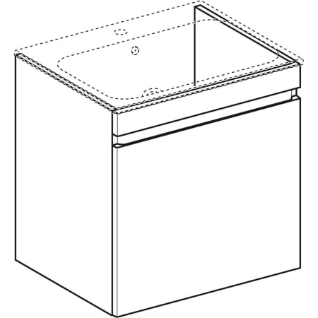 869562000 Шкафчик для встраиваемой раковины Geberit Renova Plan, с одним выдвижным и одним внутренним выдвижным ящиком Geberit  - Вид №22