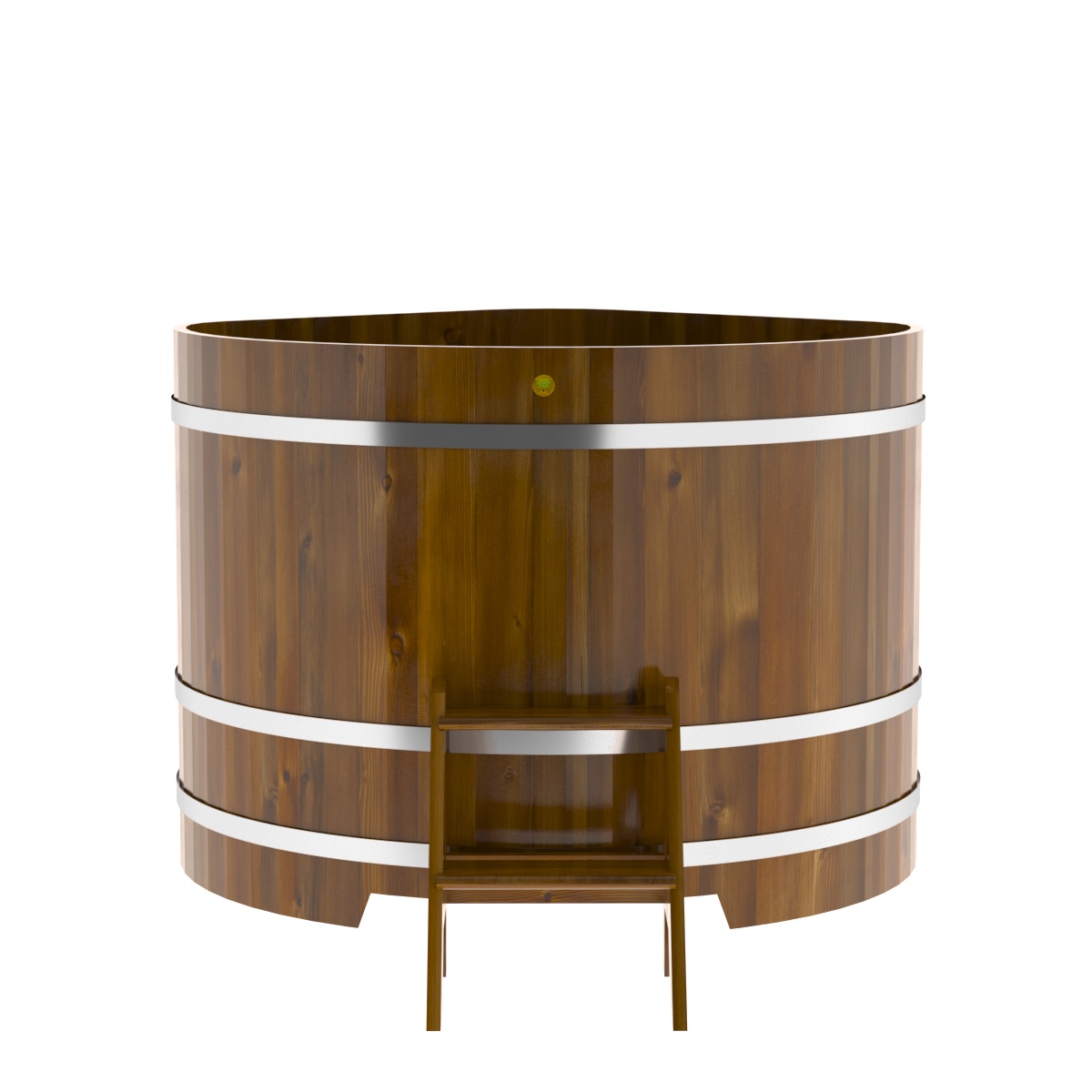 2321 Купель угловая из лиственницы Рустик 1,37х1,37х1,1 морёная Alyarus  - Вид №4