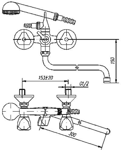 145-0001-15 Смеситель Mofem Metal Santreyd - Вид №1
