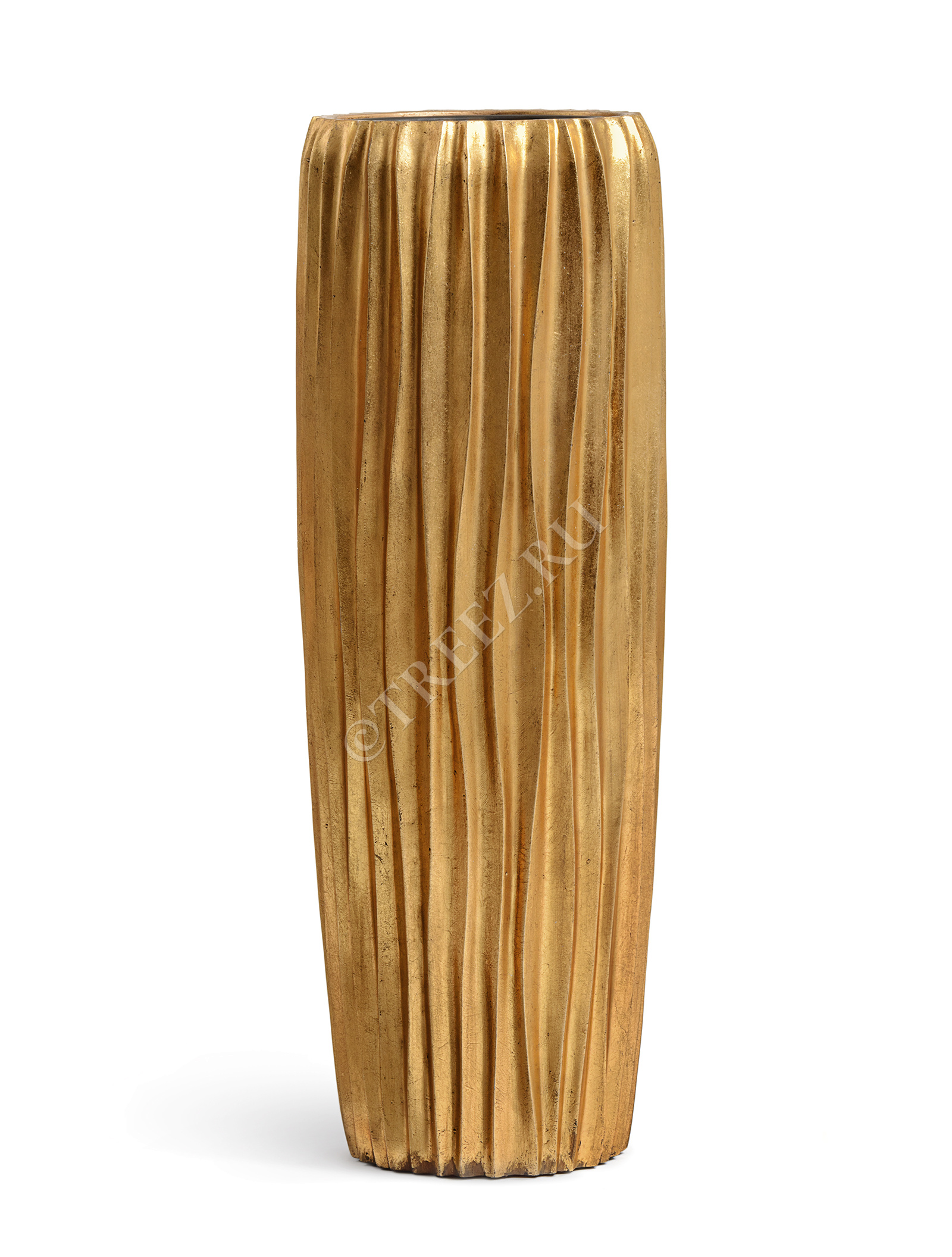 41.3321-07-047-GLD-075 Кашпо  Effectory - серия Metal - Высокий конус Design Wave - Сусальное золото Цветочная коллекция  - Вид №3