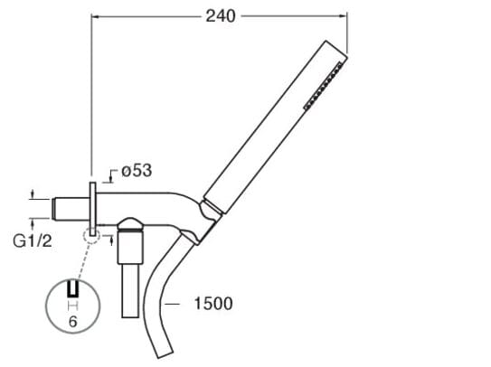 Настенный ручной душ ABS с держателем CRISTINA Rubinetterie дополнения для душа / ванны / умывальника-Shower &amp ARCH-00082348 - Вид №1