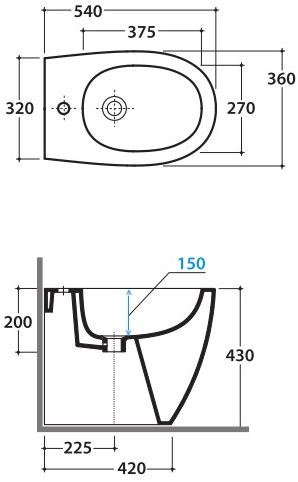 Md009/010/011.bi Биде напольное 4ALL Ceramica Globo - Вид №5