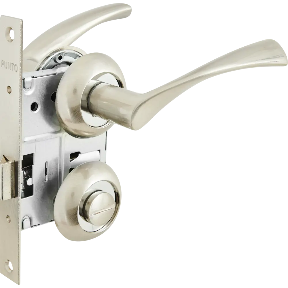 Дверные ручки PUNTO Crona с замком, никель-хром 85202298 STLM-0059804