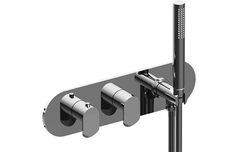 EL7.090H-LM45E0-T Настенный термостатический смеситель с душевым комплектом-Внешние элементы GRAFF Phase
