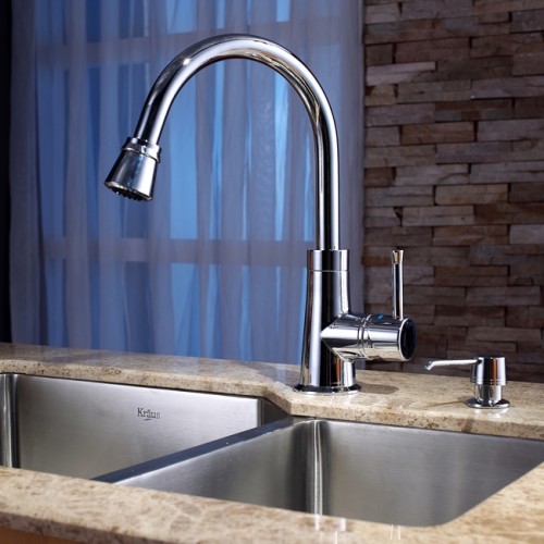 KHU123-32-KPF2220SN-KSD33BN Накладная раковина на столешницу  прямоугольная Krausru  - Вид №2