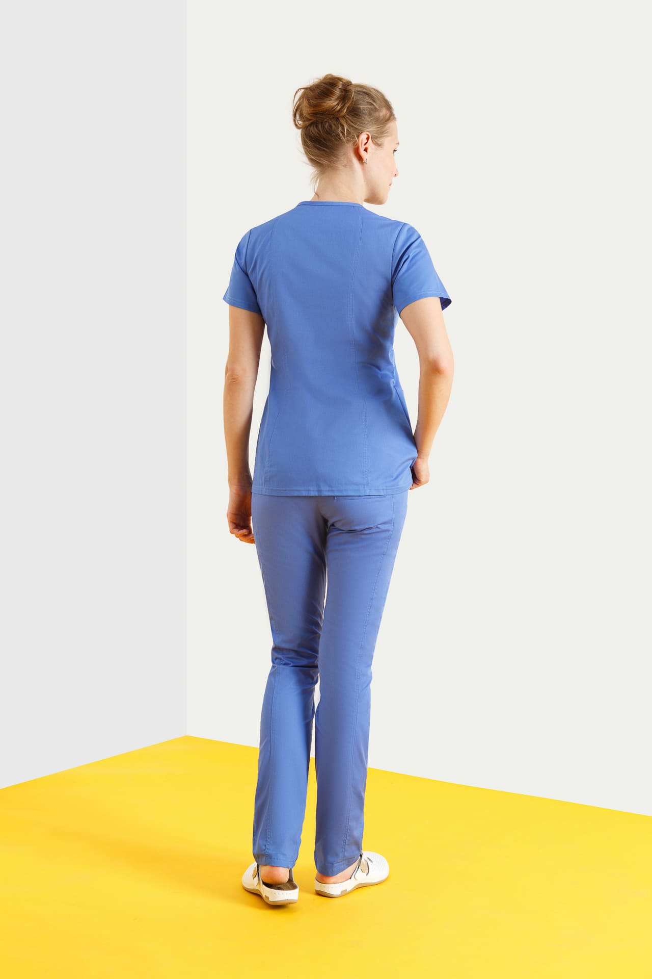 68045 Блузка женская BLUE (голубой) SINDIKA  Медицинская одежда  размер 42 (XS)  - Вид №3