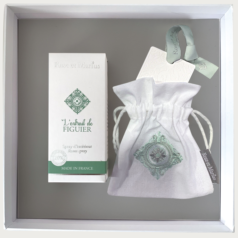 CAR-FIG Набор спрей парфюмированный 100 мл , диффузор керамический, подарочная коробка Rose&Marius Santreyd 