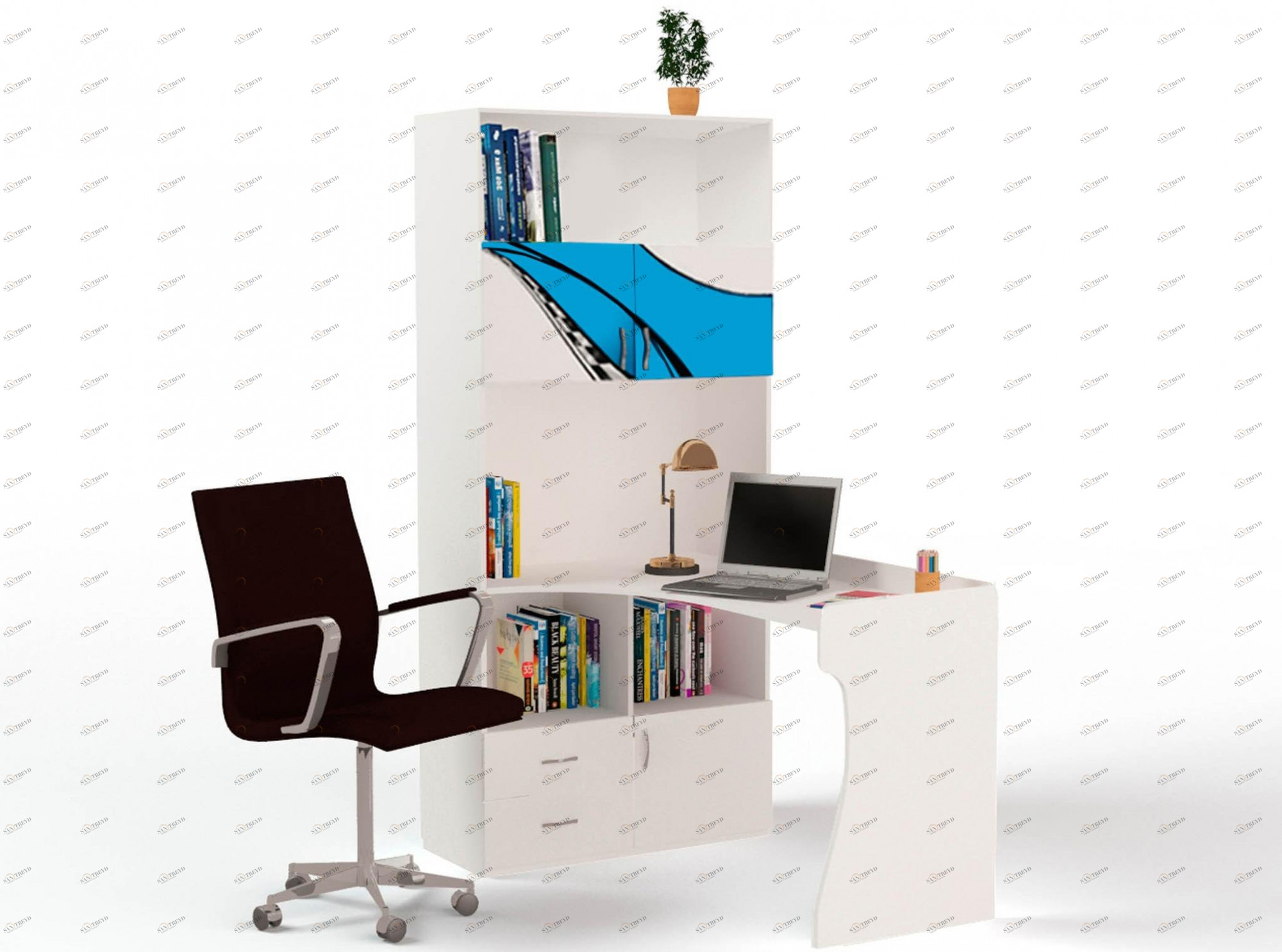 Стол-стеллаж ABC-KING La-Man, (левый голубой 4631148150959