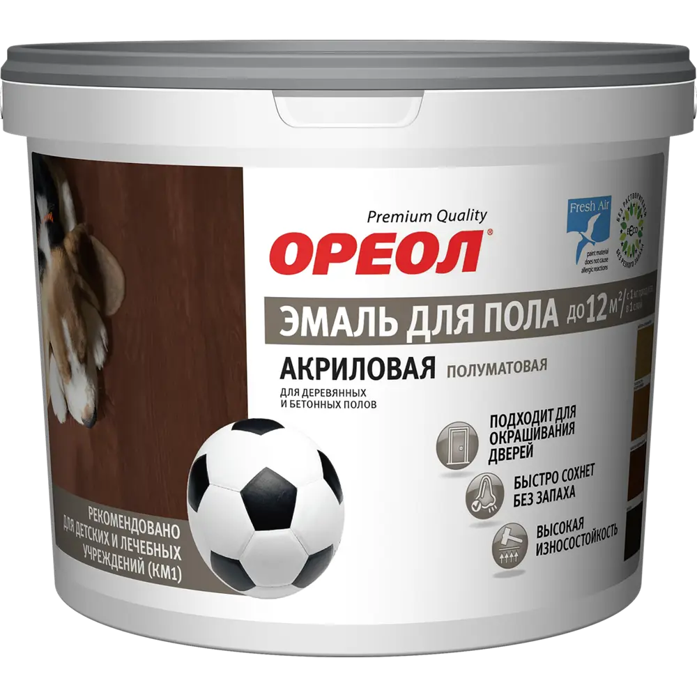 Акриловая эмаль ОРЕОЛ для пола и деревянных поверхностей, темно-серый 2,3 кг 84439746 STLM-0050064 - Вид №1
