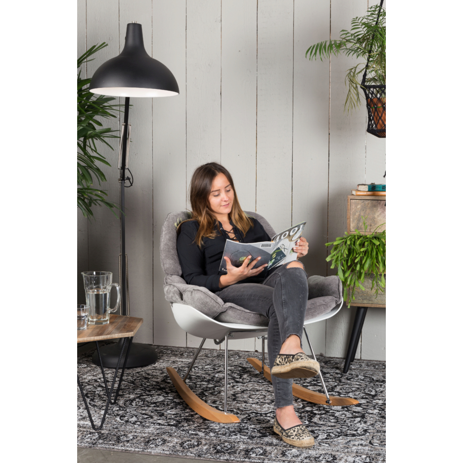 Лаунж кресло-качалка Rocky темное White Label Living 3100053 - Вид №3