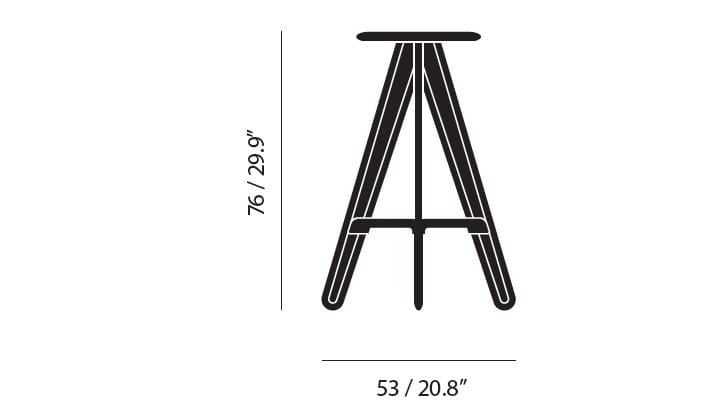 Высокий деревянный стул Tom Dixon Slab ARCH-00151097 - Вид №2