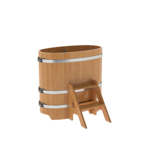 1127 Купель овальная из лиственницы 0,59х1,06х1,0 натуральная премиум Alyarus