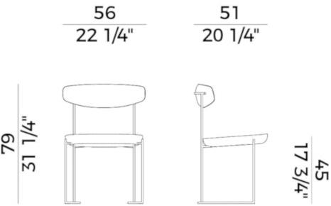Potocco Стул на санках со спинкой из ясеня и мягким сиденьем Keel 922 - Вид №3