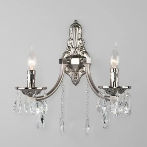 Бра металлическое на 2 лампы никель Liguria Strotskis 314/2 BOGATES СВЕЧА 00-3931846 Никель