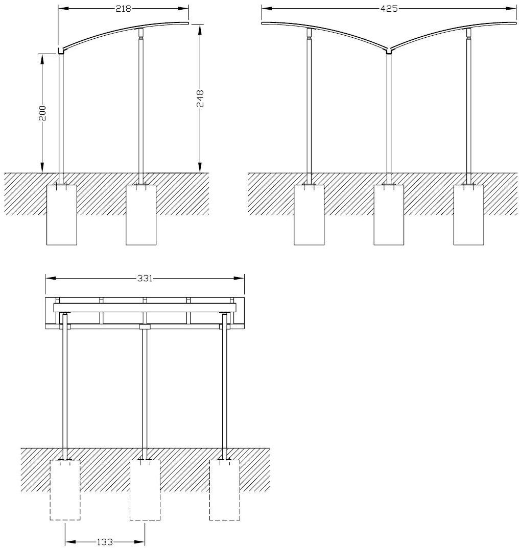 Euroform W Металлический навес для велосипедов и самокатов  740d, 750d  - Вид №1
