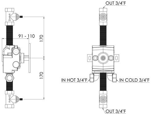 rvb Смеситель для душа на 3 отверстия 1935 limoges 1935.--.94 - Вид №1