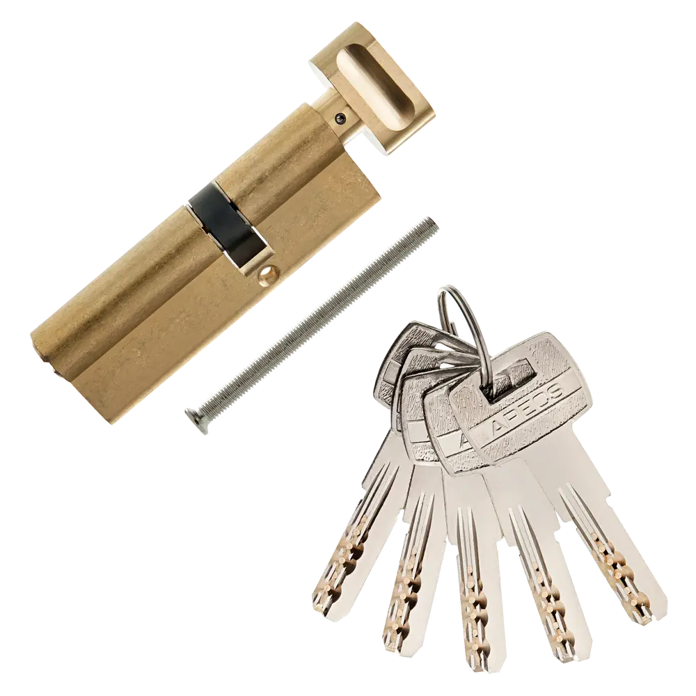 Цилиндр Apecs SM-90(35C/55)-C-G, 35x55 мм, ключ/вертушка, цвет золото ЦИЛИНДР APECS SM-90(35C/55)-C-G КЛ-ВЕРТ STLM-2060560 - Вид №1