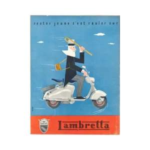 90609000 Постер Простопостер "Мотоциклы - мотоцикл lambretta" 70x50 см в раме STLM-0834639