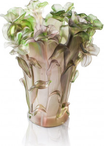 10566094 Cristal de Paris Ваза  Cristal de Paris "Фиалки" 30см (пурпурная) Хрусталь