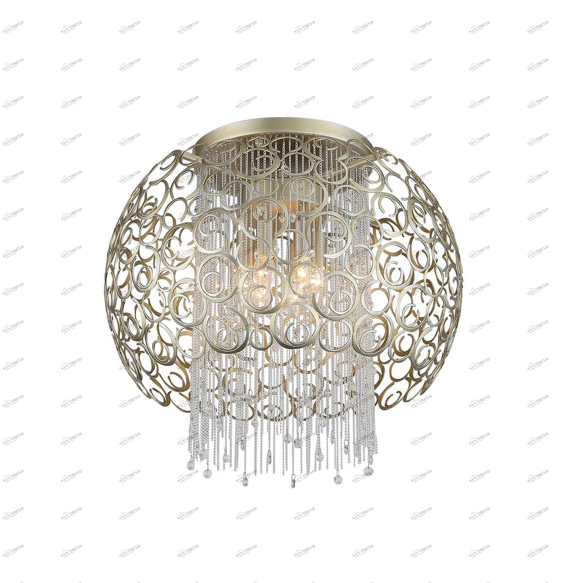 Люстра хрустальная потолочная шампань ST Luce Dolcima SL1101.202.06 ST LUCE ДИЗАЙНЕРСКИЕ, DOLCIMA 00-3833808 Бежевый;прозрачный 