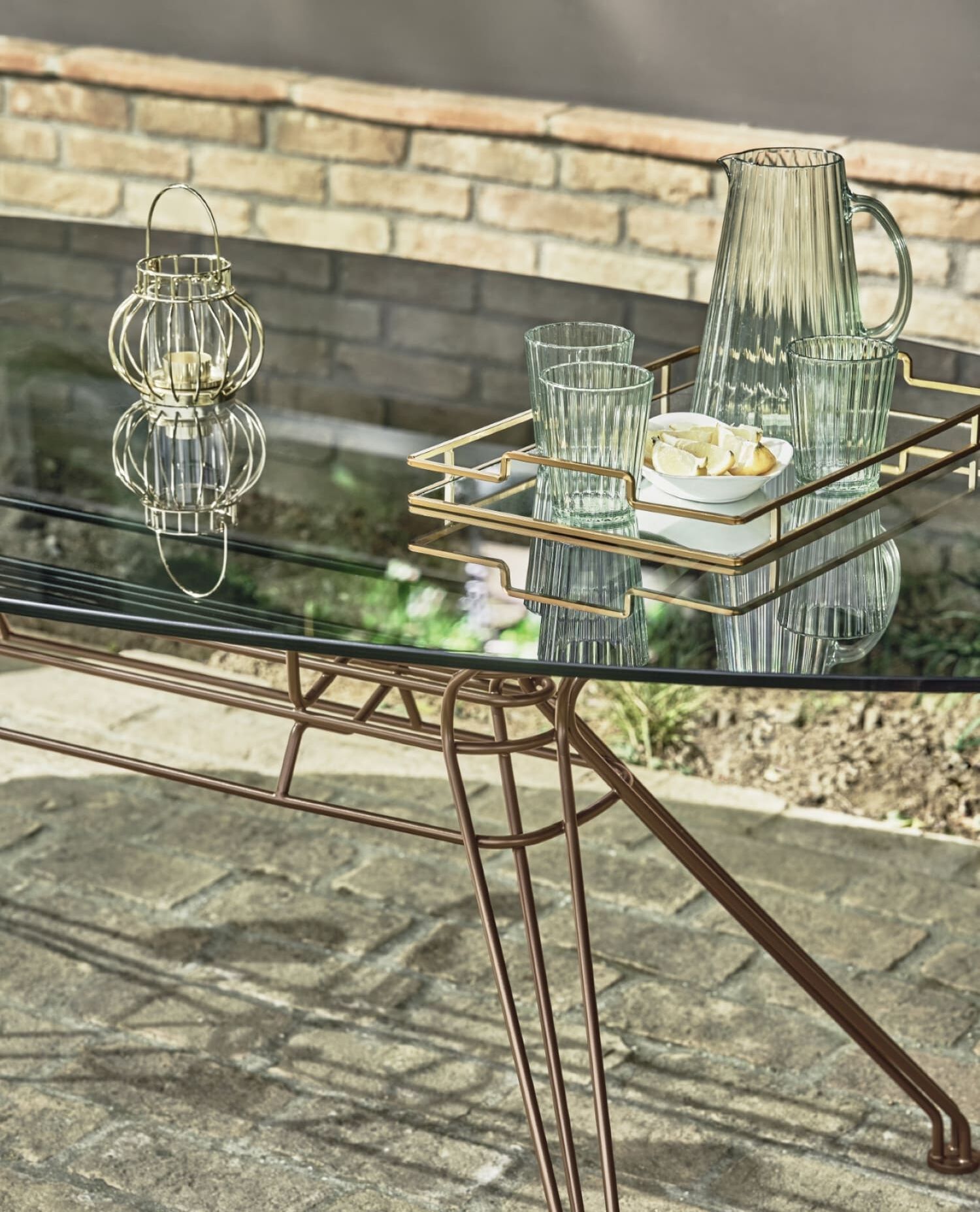 Стальной и хрустальный садовый стол Bontempi Casa SANDER ARCH-00125175 - Вид №3