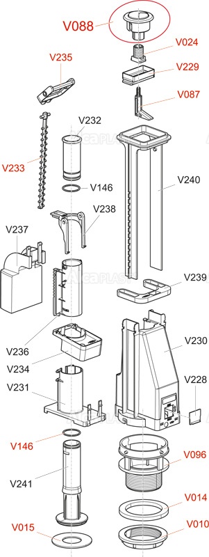 Сливной механизм с двойной кнопкой ALCAPLAST A08A - Вид №2