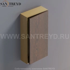 LIFT Модульный шкаф 80 см с правой дверью на доводчиках. Модули могут располагаться горизонтально и вертикально. Отделка: коричневый дуб и натуральный дуб. AMOB052RURTDX