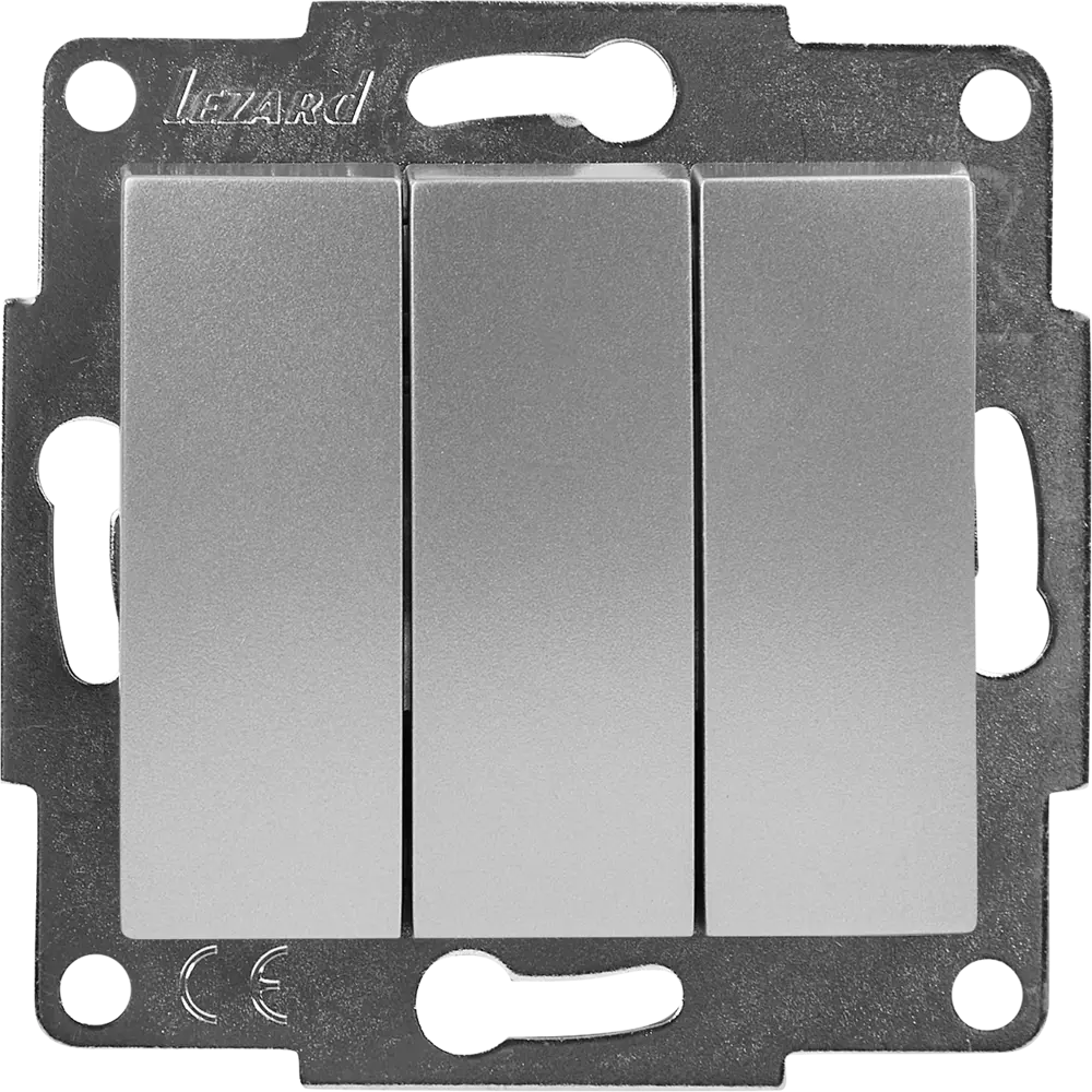 Выключатель Lezard Karina 3 клавиши цвет матовый серый STLM-2205447 - Вид №1