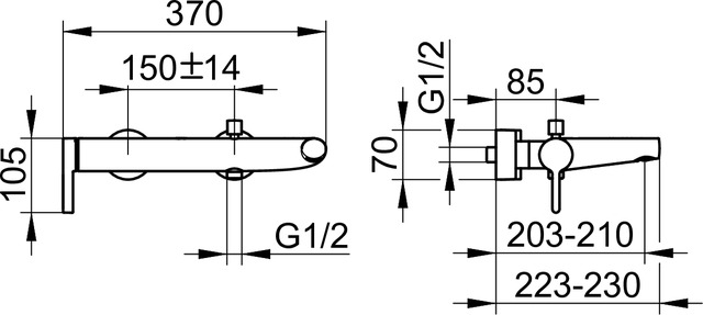 51520030100 Однорычажный смеситель для ванны DN 15 KEUCO Edition 400 - Вид №2