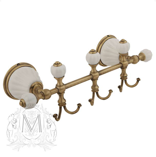 Планка с тремя крючками MIGLIORE Olivia ML.OLV-60.639, 30 см ML.OLV-60.639.BI.CR - Вид №1