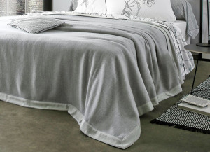 LIMA_PE_180 Плед-покрывало 180/240 серый 100% шерсть мериноса, 230 г/м2 Blanc des Vosges