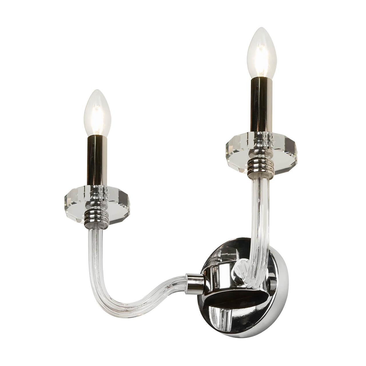Бра на 2 лампы никель Nickel W9474-2 ILAMP СВЕЧА 00-3949176 Никель;прозрачный  - Вид №1