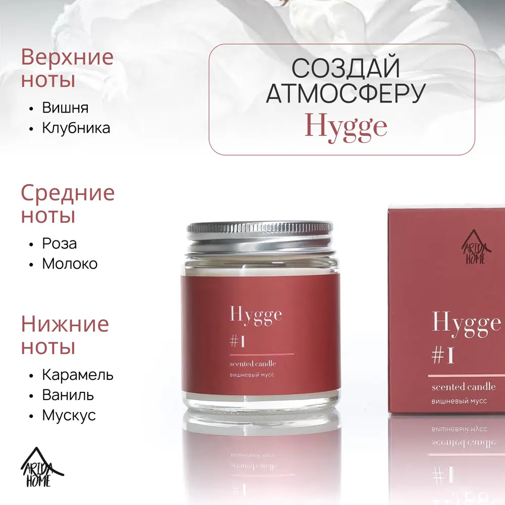 Свеча в стакане ароматизированная Arida Home Hygge N1 Вишневый мусс STLM-2007896 - Вид №2