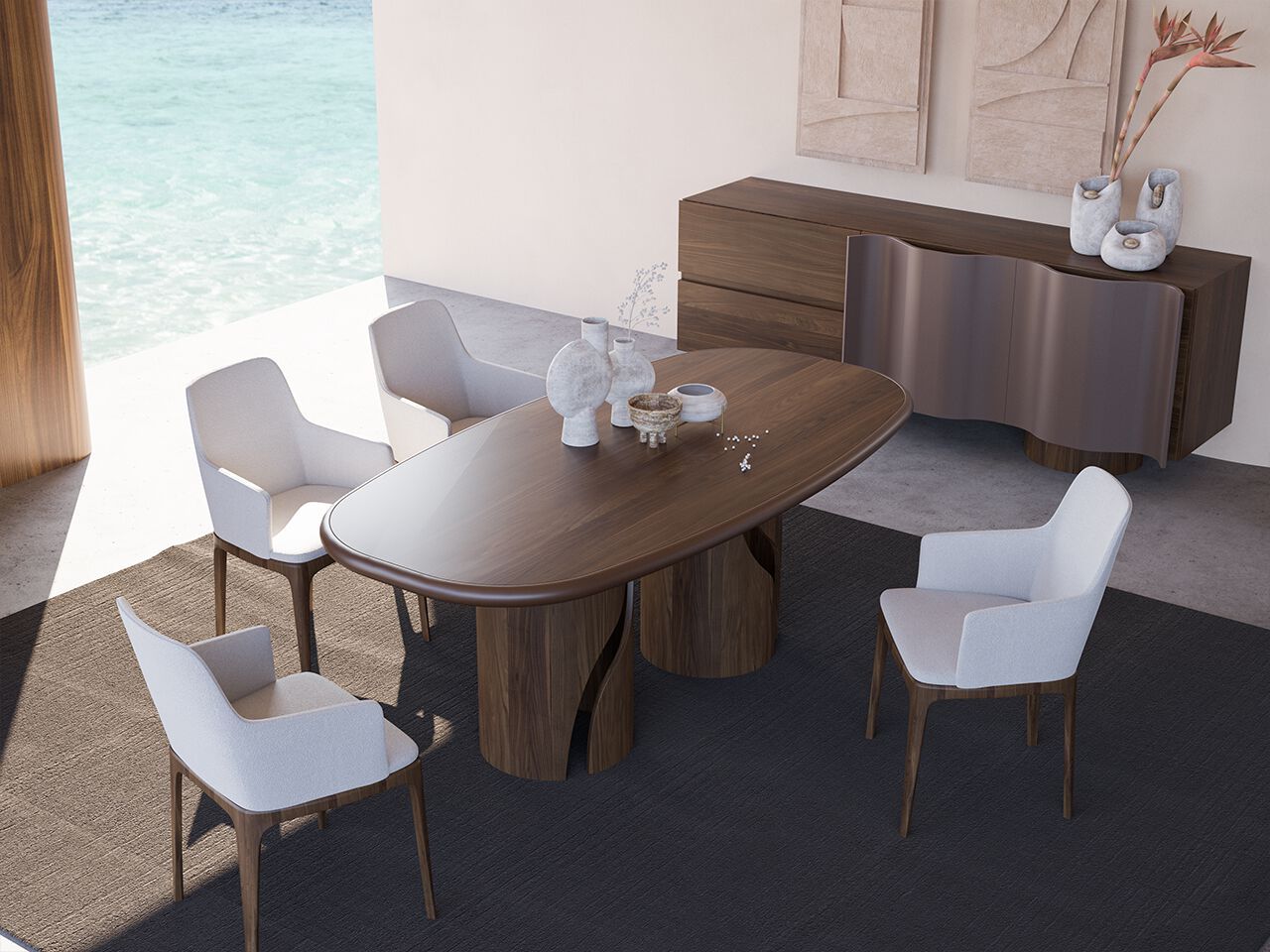 Деревянный шкаф с распашными дверцами и ящиками NDESIGN Espresso ARCH-00009773 - Вид №5