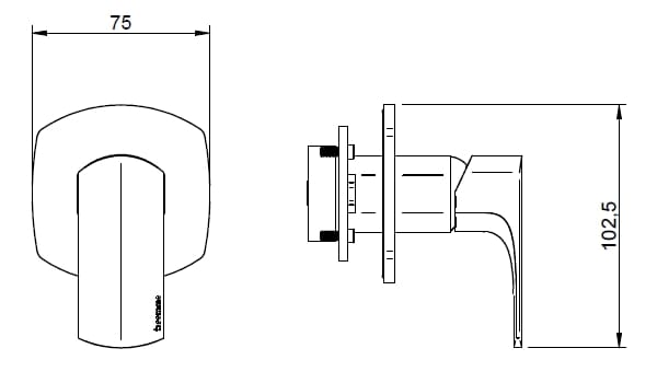 Латунный однорычажный настенный смеситель для раковины / душа Rubinetterie Treemme Albatros ARCH-00092966 - Вид №2