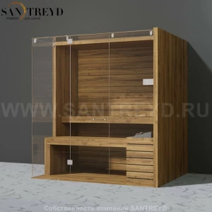 Effegibi SKY CORNER 60 SA55410020 Сауна. Мощность: 6 кВт макс. Размеры: длина 200 см, ширина 150 см. Отделка: осина термообработанная.