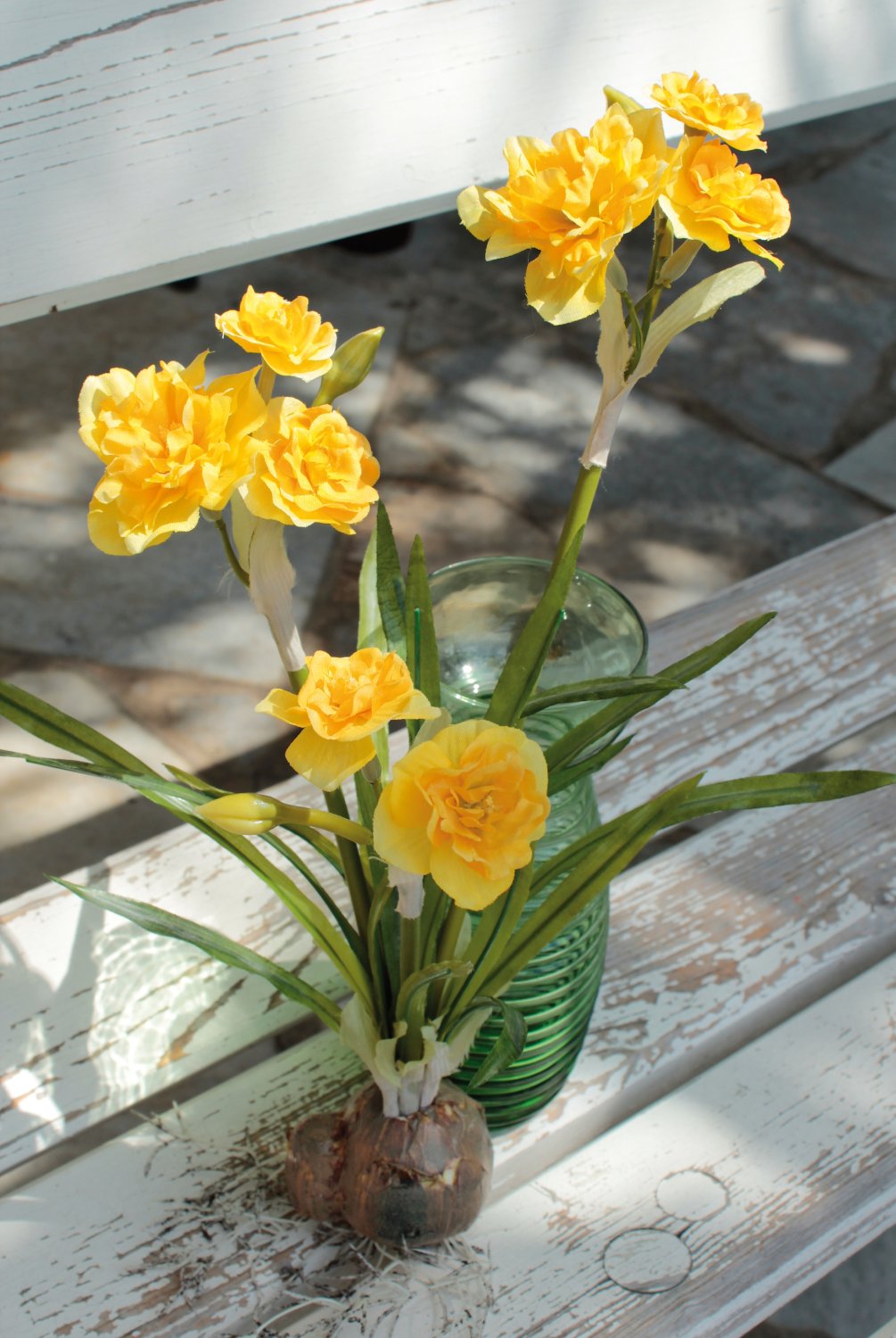 2780 330 a3 Искусственный нарцисс с луковицей, 3-х кратный, 45 см, желтый H-andreas  - Вид №3