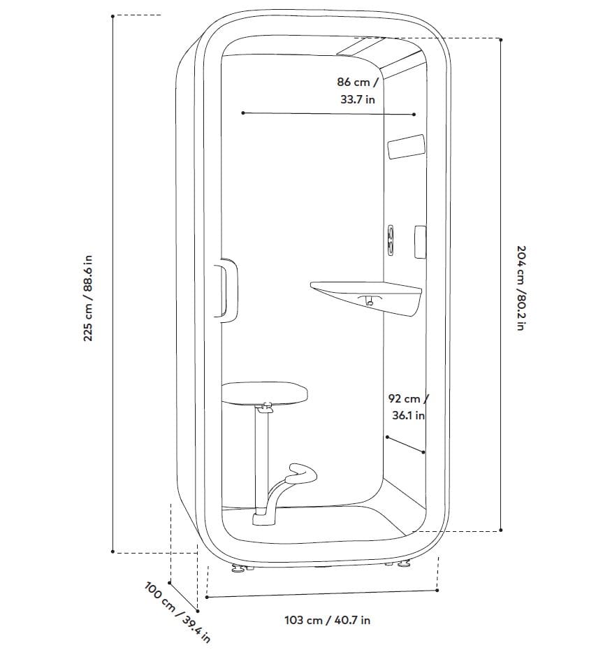 Одноместный акустическая офисная кабина Framery FRAMERY ONE COMPACT™ ARCH-00088125 - Вид №3