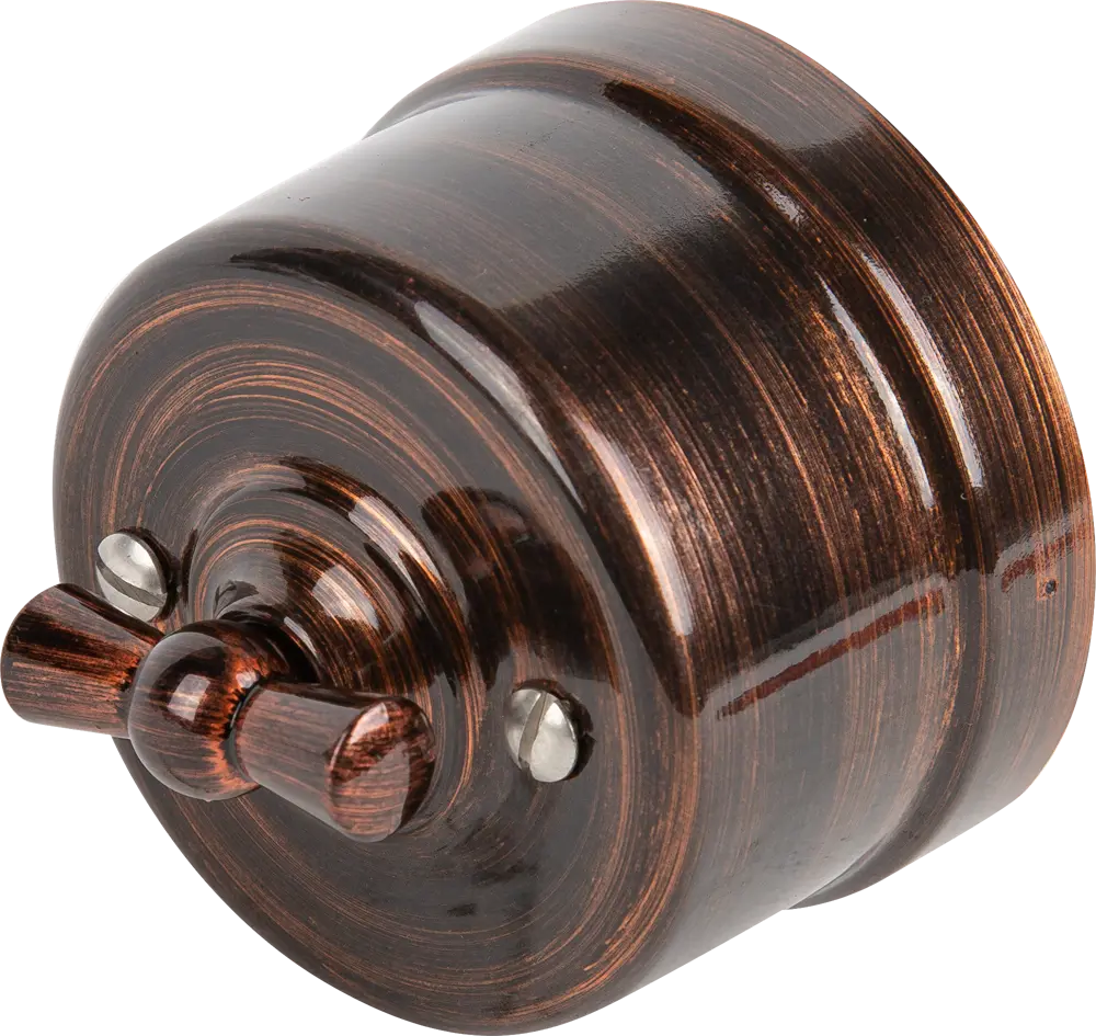 Выключатель двухклавишный Electraline в медном глянце 84229219