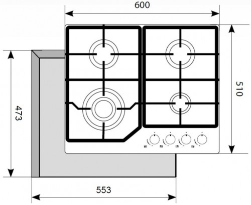 1147173 Газовая варочная поверхность Akpo PGA 604 FXC STDN-0045800 - Вид №6