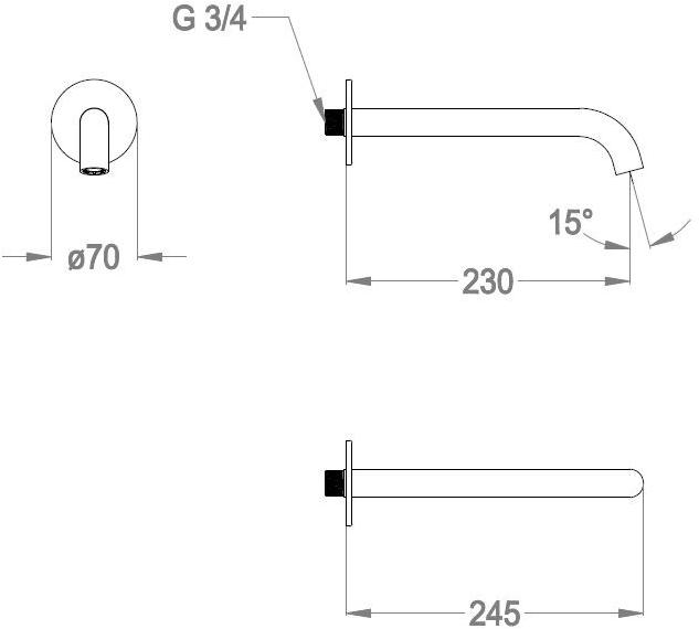 Fir Italia Стенной излив Cleo 84 8444215 - Вид №1