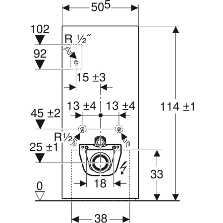 131.231.00.5 Сантехнический модуль Geberit Monolith Plus для подвесного унитаза, 114 см, передняя обшивка из каменной керамики Geberit  - Вид №2