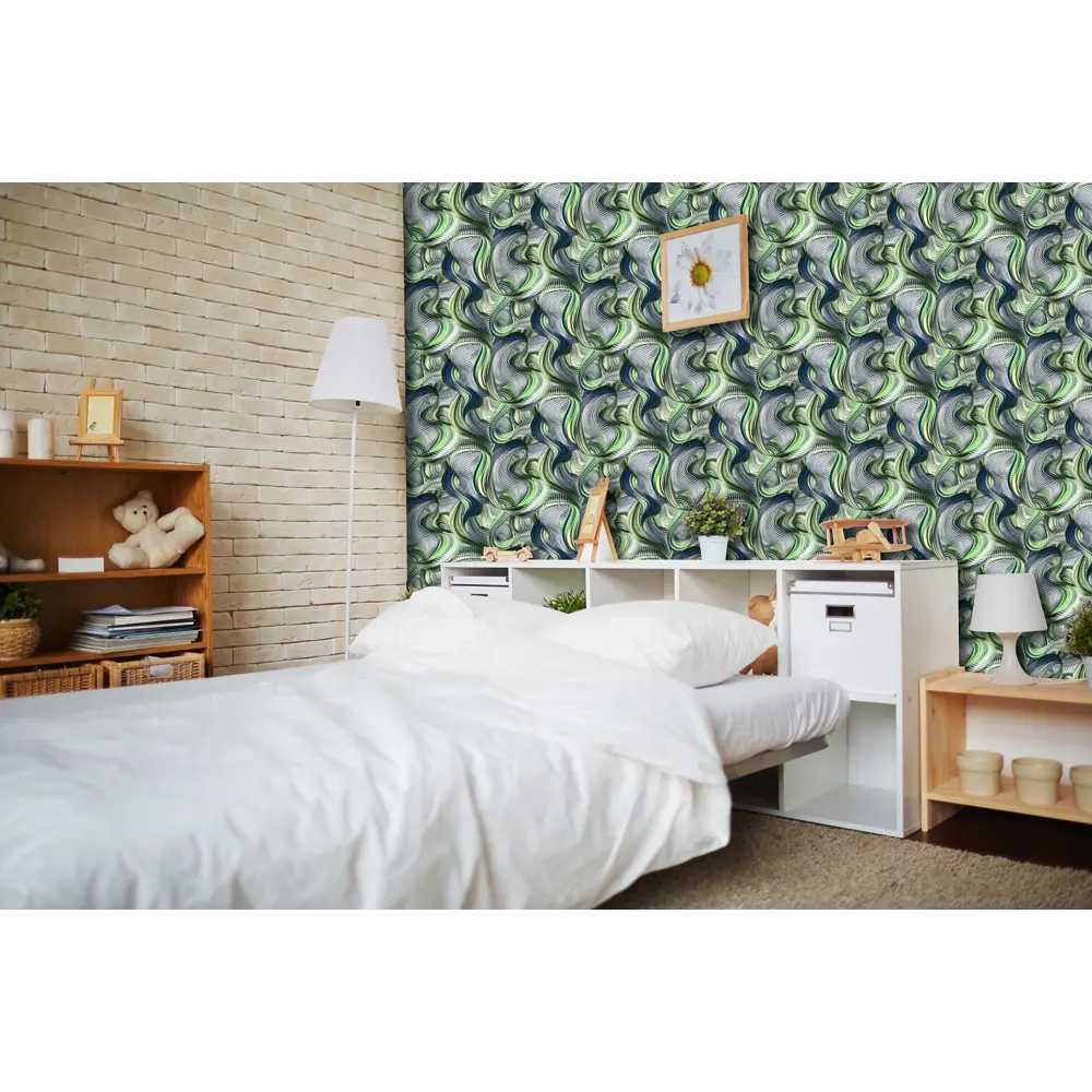 Обои флизелиновые Vog Collection Вихри зеленые 1.06 м 90119-67 STLM-2124392 - Вид №2