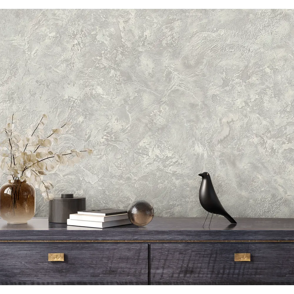 Флизелиновые обои Victoria Stenova Leonardo с эффектом штукатурки, зеленые 89425477 STLM-1572441 - Вид №4