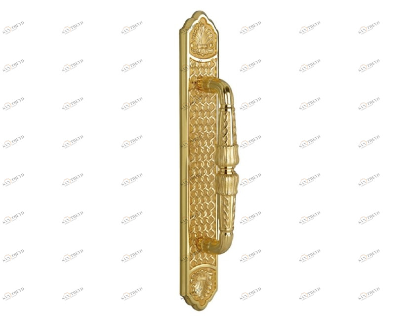 0M3002.000.01 Ручка дверцы на пластине Золото 24К Mestre 
