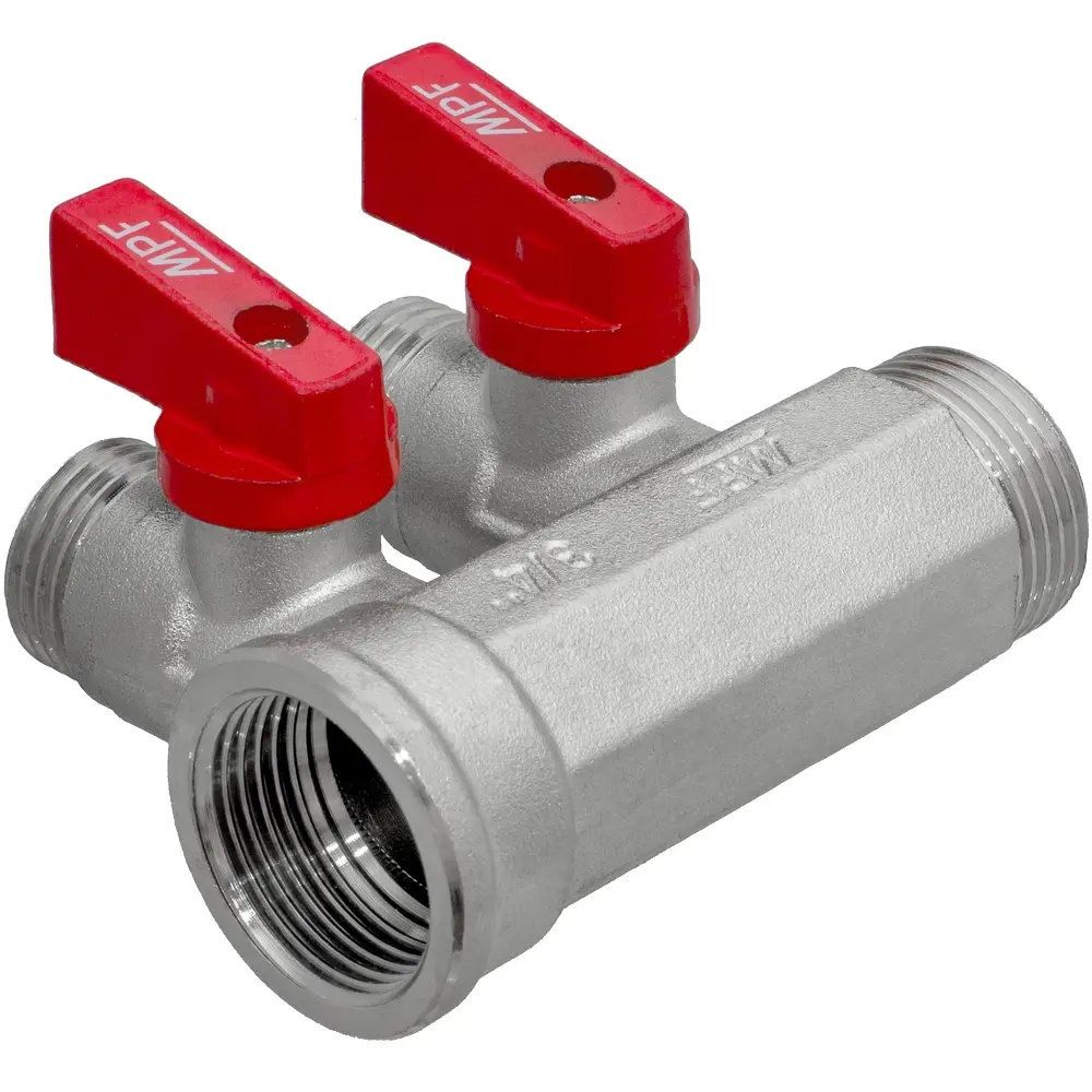 Коллектор с кранами MPF на 2 выхода 3/4"x1/2" наружная резьба 87886410 STLM-2089899  - Вид №3