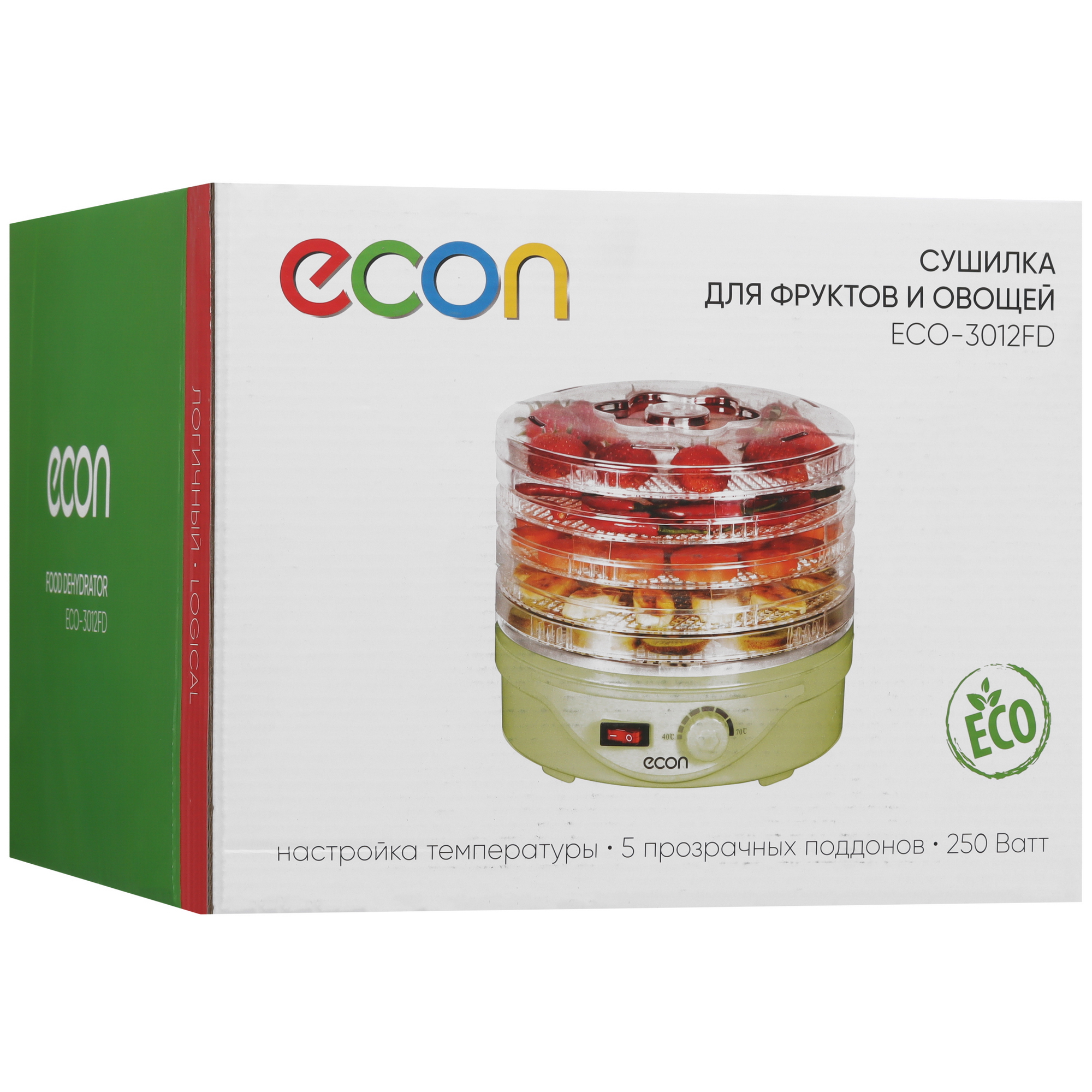 5353560 Сушилка для овощей и фруктов ECON ECO-3012FD зеленый STDN-0021868 - Вид №8
