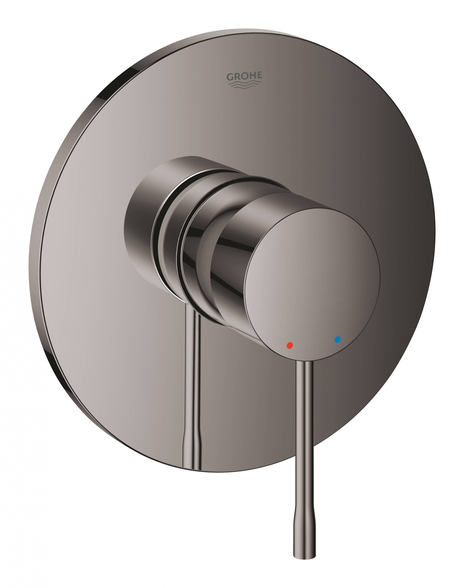 Смеситель однорычажный для душа GROHE Essence, круглая розетка, темный графит глянец (24057A01)