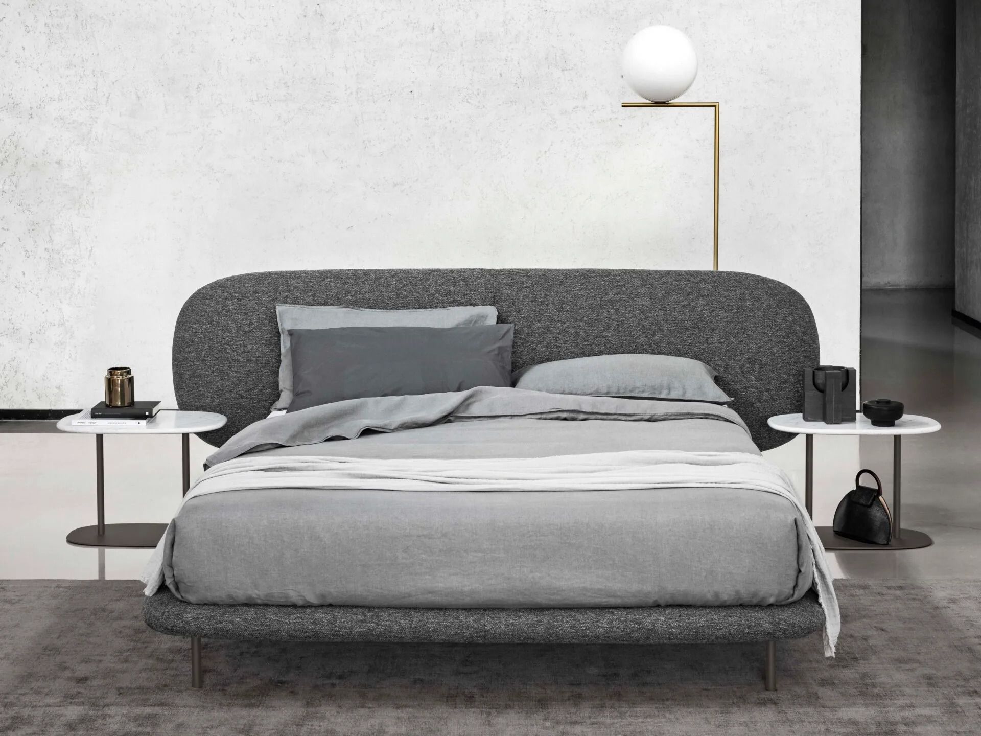 Мягкая кровать из ткани с мягким изголовьем Alf DaFrè Neyõ ARCH-00100012 - Вид №2